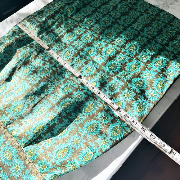 Cynthia Howie Satin Ornate Floral Sheath Dress Women's Size 12 linen/silk - Picture 11 of 13